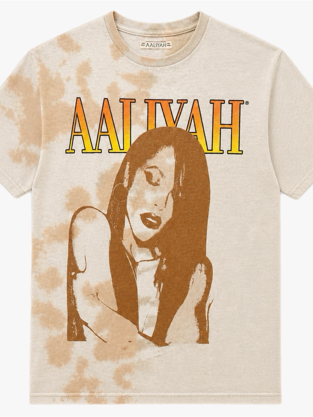 Retro 90s Y2K Aaliyah Graphic Tee Men’s Size Medium Earthy Tones